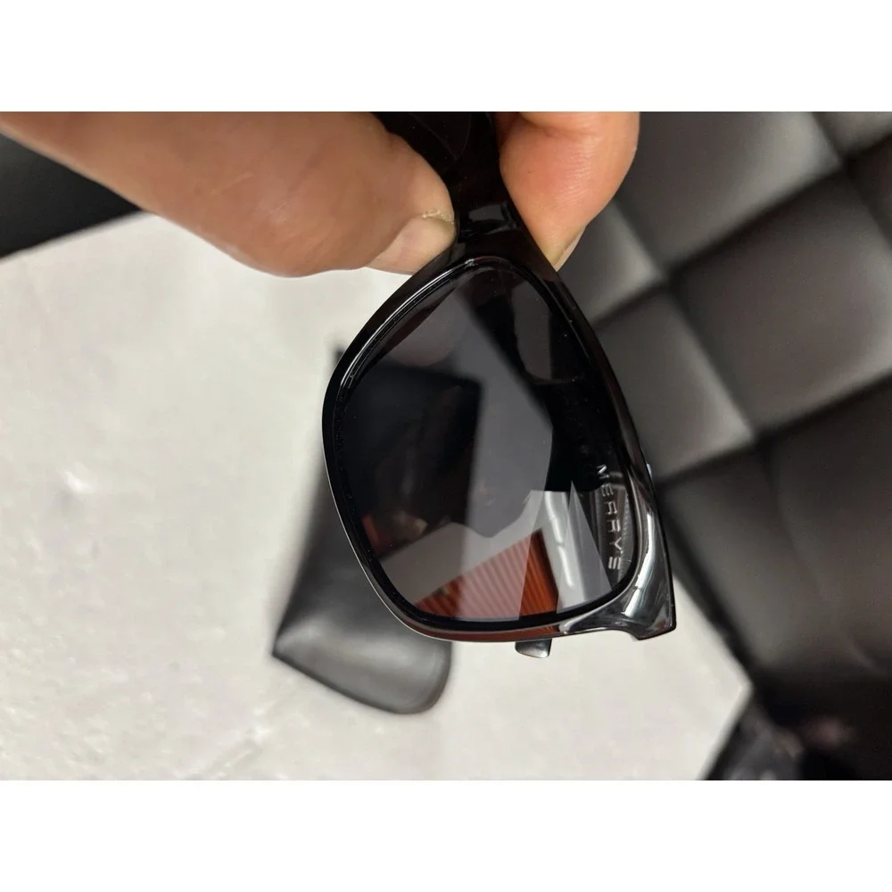 MERRY'S S8286 Polarized Sunglasses Black Square Frame Design In Italy